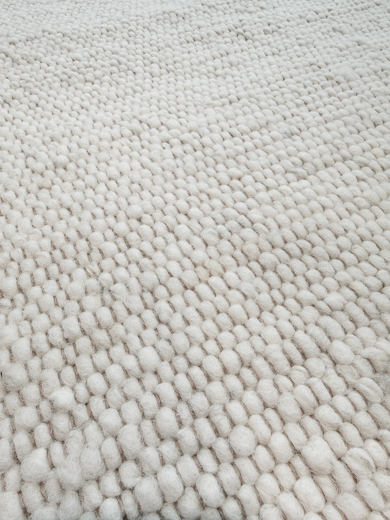 Ivory Bobble Rug Mellow Ivory - Handmade Rug Carpet Decor